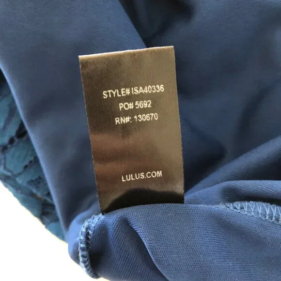 Lulus Live For the Night Women's Navy Blue Lace Skirt Size L Pencile - Picture 11 of 11